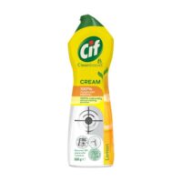Cif Abrasive Surface Cleaner Cream, Lemon| Kitchen & Bathroom, Removes Grease, Dirt & Tough Stains with Natural Cleaning Particles, 500ml